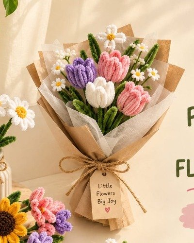 Pastel handmade forever flower bouquet